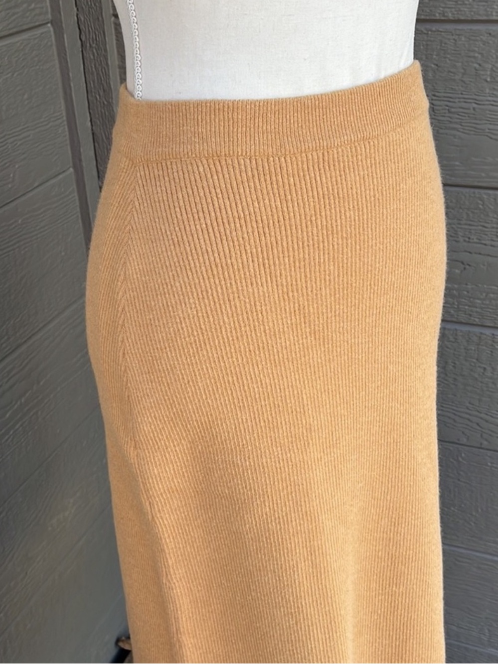 ROOLEE Dark Mustard Yellow Sweater Midi Skirt - Picture 2 of 4